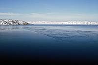 [#709] snö, landskap, hav, vatten, is, moln, blå, blått, stilla, Bökfjorden