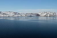 [#710] snö, hav, vatten, moln, blå, blått, stilla, Bökfjorden